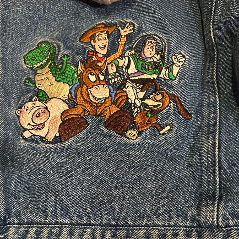 Disney Toy Story kids denim jean jacket embroidered size XS preowned